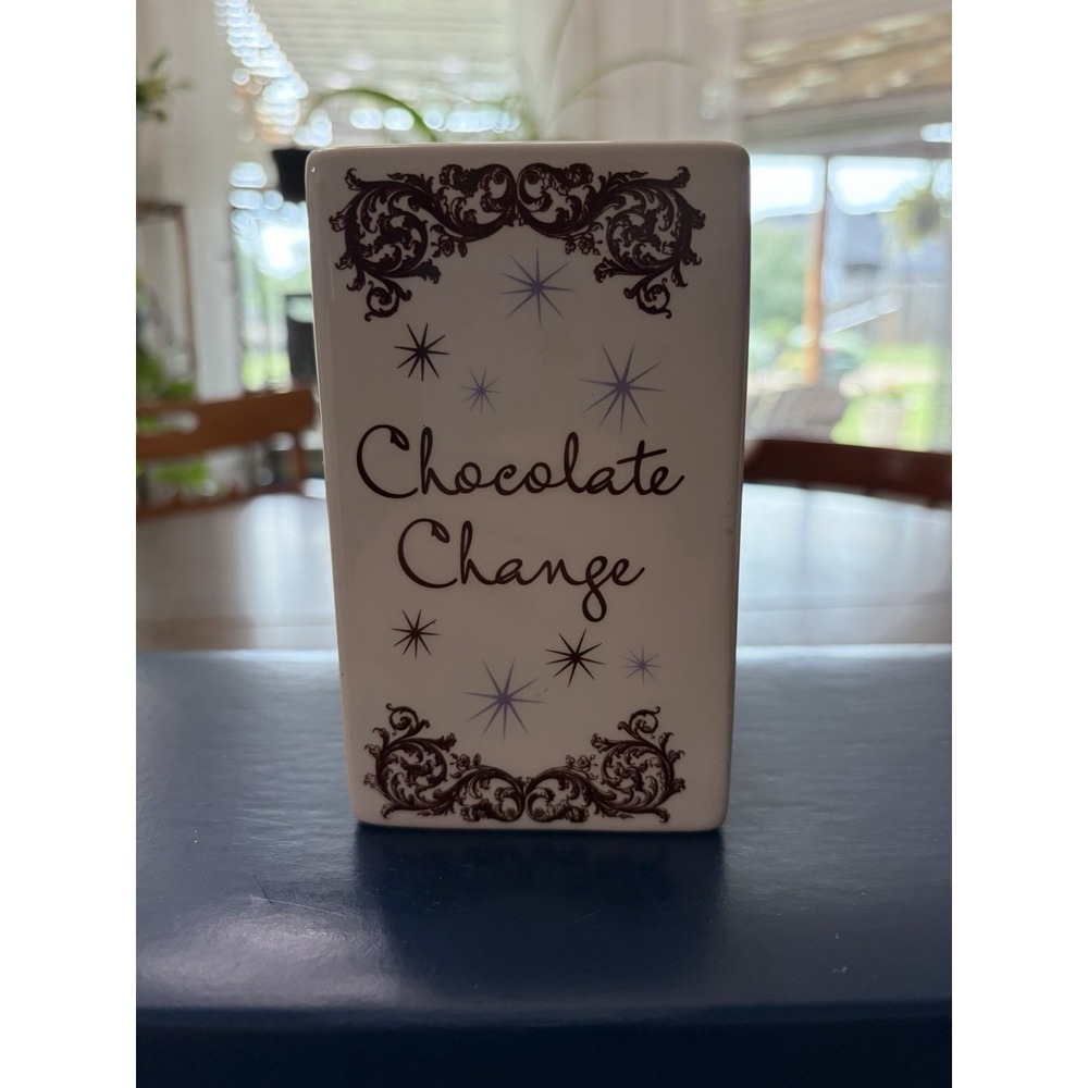Pretty Penny Chocolate Change Ceramic Coin Bank Atomic Star Bursts